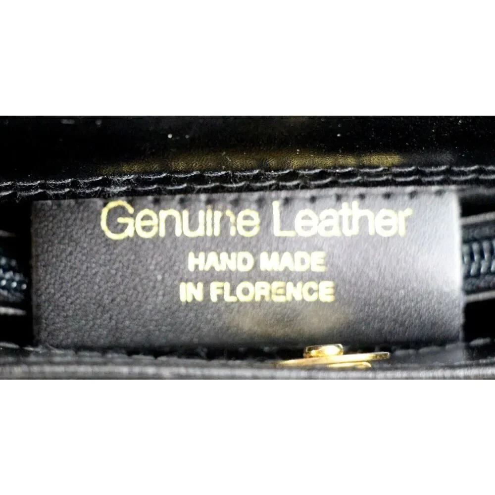 HANDMADE FLORENCE BLACK GENUINE LEATHER SHOULDER BAG XBODY SATCHEL HANDBAG PURSE